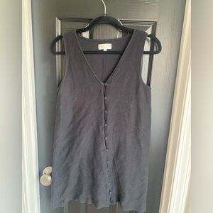 Madewell Texture & Thread Button Front Ribbed Knit Long Tank Top Size Medium